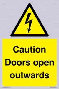 Caution Doors open outwards